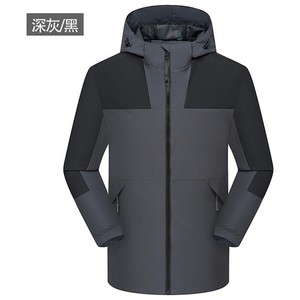 Chaqueta Cortavientos para Hombre, Roja y Negra, con Capucha, Resistente al Viento, Ropa de Trabajo para Exteriores, Abrigo Informal para Primavera y Otoño - Product Image 2