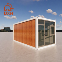 Maison conteneur modulaire moderne de 20 pieds en acier à grain de bois, démontable, portable, pour camping, bureau préfabriqué