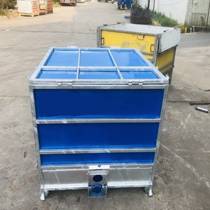 Có thể gập lại kim loại doanh thu hộp Heavy Duty thép IBC <span class=keywords><strong>container</strong></span> màu xanh Tote Tank rò rỉ bằng chứng và tràn bằng chứng sắt hộp - Product Image 2
