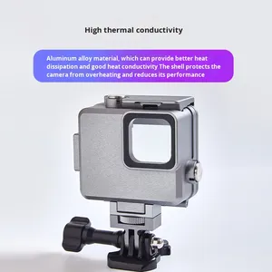 Étui étanche pour caméra d'action GoPro Hero 4K, en aluminium, 80 m sous l'eau, verre trempé, haute dureté, <span class=keywords><strong>accessoire</strong></span> sportif - Product Image 3