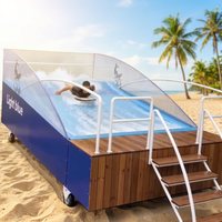 Simulateur de surf mobile commercial en acier pour parcs d'aventure et stations balnéaires