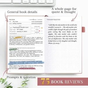 Journal de lecture personnalisé LABON A5, couverture rigide en lin, pour la révision des livres, suivi des lectures, questions guidées, cadeau pour les amoureux des livres - Product Image 4