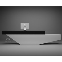 Bureau d'accueil moderne de conception unique en forme de bateau pour hôtel 5 étoiles, centre commercial et hôpital, haute couture, pour deux personnes
