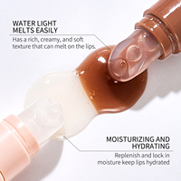 Gloss à Lèvres Volumateur Rose Pailleté Brillant Végétalien Nœud Mignon, Marque Privée Naturel Végétalien, Vente en Gros, Gloss Volumateur Extrême