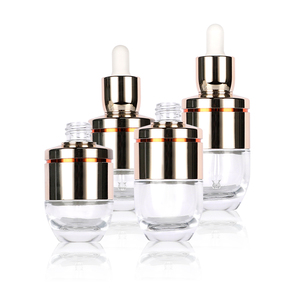 Luxury Golden Dropper <b>Bottle</b> Essential Oil <b>Bottle</b> Glass <b>Bottle</b> Customized Cosmetics Container <b>Empty</b> with Pressing Pump Head - Product Image 3