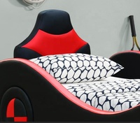 Ausgezeichnete S-Form Super Rennwagen Stil Kunstleder Polsterung Kinderbett mit Schwarz und Rot Übereinstimmung Farbe für Werkspreis