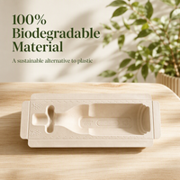 Plateau de transport pour vin en pulpe moulée écologique jetable, emballage en pulpe de papier haute densité pour la sécurité des bouteilles en verre