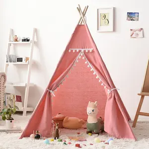 Hot Sale Kids Opvouwbare Canvas Speelhuis Kinder-En Buitenspeeltent Tipi Speelgoed Tent Te Koop