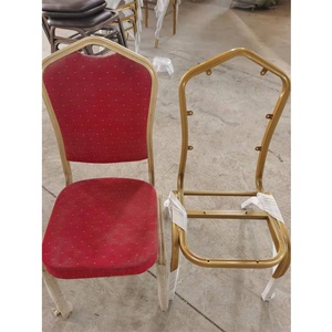Chaise Empilable YWJ Rouge, Silla Design, Housse de Chaise de Fête d'Église, Chaise de Banquet, Événements de Mariage, Chaise de Banquet de Luxe, Structure en Métal - Product Image 1