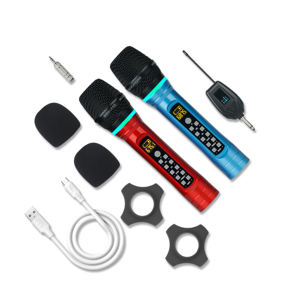 Перезаряжаемый цветной портативный микрофон с голосовым управлением, беспроводной микрофон