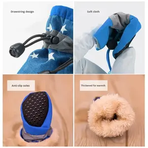 Chaussures <span class=keywords><strong>pour</strong></span> chien Bunnyhi GX004 à rayures réfléchissantes très vendues avec semelles en caoutchouc antidérapantes, <span class=keywords><strong>bottes</strong></span> <span class=keywords><strong>de</strong></span> <span class=keywords><strong>pluie</strong></span> et <span class=keywords><strong>de</strong></span> neige <span class=keywords><strong>chaudes</strong></span> <span class=keywords><strong>pour</strong></span> animaux <span class=keywords><strong>de</strong></span> compagnie - Product Image 3