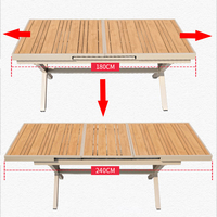 Table à manger extensible d'extérieur de 240 cm de long