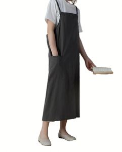 Tablier de chef sans manches 100 % coton pour femme, personnalisé, pour le ménage, style uni, haute qualité, dernier design - Product Image 1