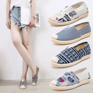 Zapatos de tela de primavera para mujer, zapatos de <span class=keywords><strong>pescador</strong></span>, ligeros, transpirables, de suela plana y poco profunda. - Product Image 1