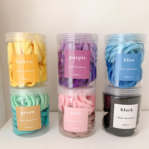 50 pièces de boîtes d'emballage personnalisées de 3,5 cm, emballage multicolore, bandes noires sans couture, petits élastiques en nylon pour cheveux avec logo - Product Image 2
