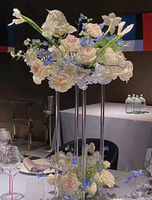 Boule de fleurs artificielle extra-large en acrylique bleu FB-BL42 de haute qualité, vente directe d'usine, pour centre de table de mariage et décoration de fête à domicile