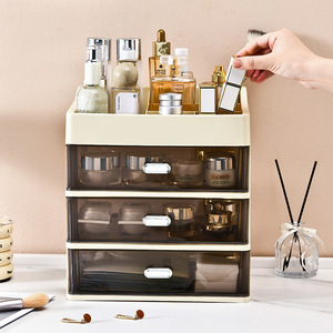 Caja organizadora de cosméticos de escritorio, estilo cajonera, gabinete multicapa para productos de cuidado de la piel y maquillaje, organizadores de plástico, más alta y grande - Product Image 3