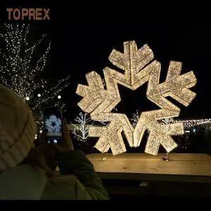 Toprex – grand écran led imperméable en forme de flocon de neige décoratif 3d pour vacances