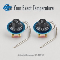Thermostat capillaire régulateur de température 30-110°C avec bouton réglable pour four, incubateur, réfrigération, sonde de détection en plastique, OEM, LED