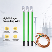 Kit de mise à la terre portable isolé en cuivre avec tige de court-circuit et double ressort 400V 10KV 35KV pour la protection électronique