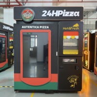 Nouvelle machine distributrice de pizzas entièrement automatique 2025 avec écran tactile intelligent, libre-service, pour extérieur, restauration rapide, nourriture de rue, accepte les cartes de crédit