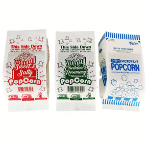 Sac en papier pour pop-corn micro-ondable, double face, enduit, résistant à la graisse, de qualité alimentaire, blanc, avec personnages en carton – Nouveau produit à bon prix - Product Image 2