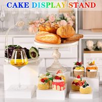 Présentoirs à Aliments en Acrylique Blanc pour Buffet, Supports de Présentation Alimentaire, Boîtes à Desserts Empilables en Forme de Cube pour Mariages et Fêtes