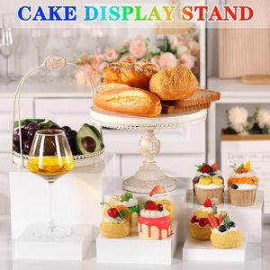 Exhibidores de Comida Acrílicos Blancos, Soportes para Buffet, Exhibidores de Postres Apilables, Caja de Exhibición Cúbica para Bodas y Fiestas - Product Image 4