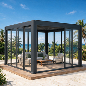 Pergola extérieure motorisée en alliage d'aluminium robuste et durable, toit à lames orientables, imperméable, anti-UV, pour <span class=keywords><strong>piscine</strong></span> - Product Image 2