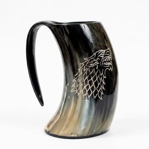 Chope à bière classique en corne, design vintage, résistante à la chaleur, emballage cadeau, vaisselle de fête - Product Image 1