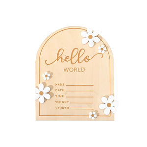 Tarjeta de madera para marcar los hitos del bebé, regalo de bienvenida para baby shower, tablero de madera para registrar información del bebé - Product Image 2