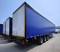 Semi-remorque à rideaux latéraux en acier pour vente en gros en ligne, capacité de charge de 60 tonnes, transport de conteneurs de 20/40 pieds, échelle hydraulique
