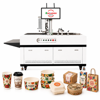 Imprimante jet d'encre automatique pour l'impression de gobelets en papier, bols, cartons, sacs en kraft, boîtes alimentaires, papier grainé et boîtes en pâte à papier avec alimentation automatique