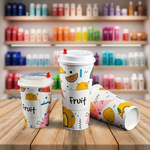 Gobelets en papier à paroi simple 270 GSM 16 oz pour thé au lait, jus, chocolat, contenants alimentaires, emballages, distributeurs automatiques, vaisselle jetable - Product Image 1