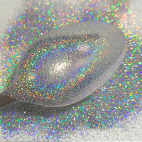 Poudre de paillettes holographiques argentées en polyester colorée en gros pour nail art et cheveux, en vrac, 1 kg