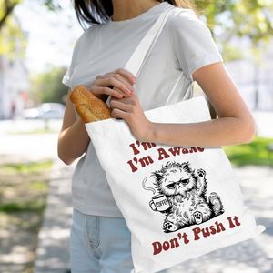 <b>Funny</b> Large Capacity Open Canvas <b>Tote</b> <b>Bag</b> Gag Gift for Women Animal Lover Birthday Christmas Reusable Eco-friendly Grocery <b>Bags</b> - Product Image 5
