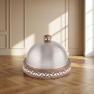 Olla Caliente Árabe de Metal con Base de Madera y Tapa de Acero Inoxidable, Cacerola de Lujo Antiadherente y Aislada para Hoteles y Fiestas de Boda - Product Image 1