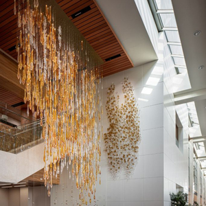 Lustre de Luxe pour Escalier, Suspension LED Dorée Goutte d'Eau, Lampe Suspendue en Cristal pour Loft et Restaurant, Haute Luminosité, Angle de Faisceau <span class=keywords><strong>50</strong></span>° - Product Image 6