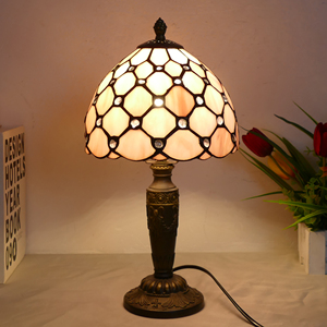Petite <span class=keywords><strong>lampe</strong></span> de table <span class=keywords><strong>Tiffany</strong></span> perle style <span class=keywords><strong>libellule</strong></span> W8H14 pouces, bureau chambre tête de lit salon meuble TV atmosphère lumière - Product Image 5