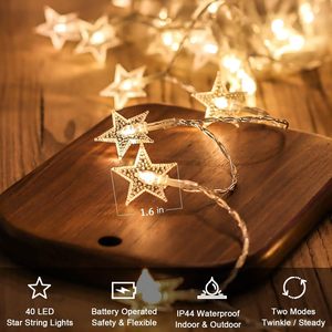 Guirlande lumineuse 3M20LED Elk Christmas Tree Snowflakes Stars Battery String Lights for Festive Indoor Christmas Holiday Party Decoration - Product Image 3
