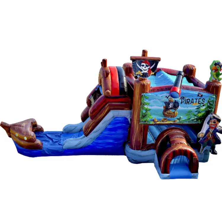 Castle Comercial Kids Bouncing Adults Inflatable Pirate Water Slide Bounce Hous