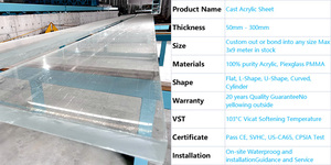 Panneaux acryliques en PMMA vierge, structure personnalisée en forme de L, pour projets hôteliers et piscines, vente en gros usine - Product Image 6