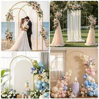 Arche de mariage et ensemble de décoration d'anniversaire 2 pièces, support photo, arche métallique, cadre en fer, Luminaire de célébration GM-016 pour fête d'anniversaire