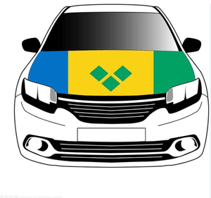 Fundas Personalizadas para Capó de Coche al por Mayor, de Poliéster Elástico, Lavables, con Diseño de Bandera de Santa Kitts y Nevis - Product Image 3