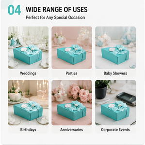 Caja de Regalo para Rebanadas de Pastel, con Cinta de Satén, Lazo de Perlas y Etiquetas Personalizadas, para Recuerdos de Boda y Fiestas - Product Image 5