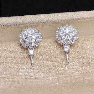 Ensemble de pendentifs en argent S925 à angle droit avec anneau d'oreille en argent en forme de V, collier, perle vide pour femme, accessoires de bijoux DIY - Product Image 3