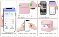 Printer Mini Portabel Nirkabel BT Wifi Pencetak Label Tanpa Tinta Hadiah Ulang Tahun Natal Anak Printer Foto Mini Thermal Saku
