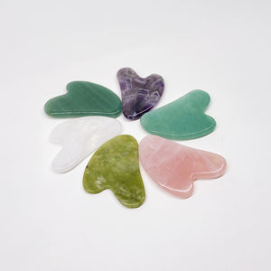 Hot Sale Skin Care Tools Natural Mini Beauty pink Green Xiuyan Jade Guasha for Face - Product Image 4