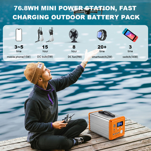 Estación de Energía Portátil de 200W en Oferta, con Panel Solar, 76.8Wh LiFePO4, Onda Sinusoidal Pura, MPPT, Suministro de Energía de Emergencia para Exteriores - Product Image 2