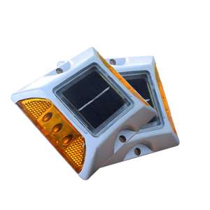 Солнечный светодиодный дорожный маркер-отражатель со стальной конструкцией для безопасности на автомагистралях, подъездных путях и уличных дорожных участках, а также для предупреждения о дорожных опасностях - Product Image 2